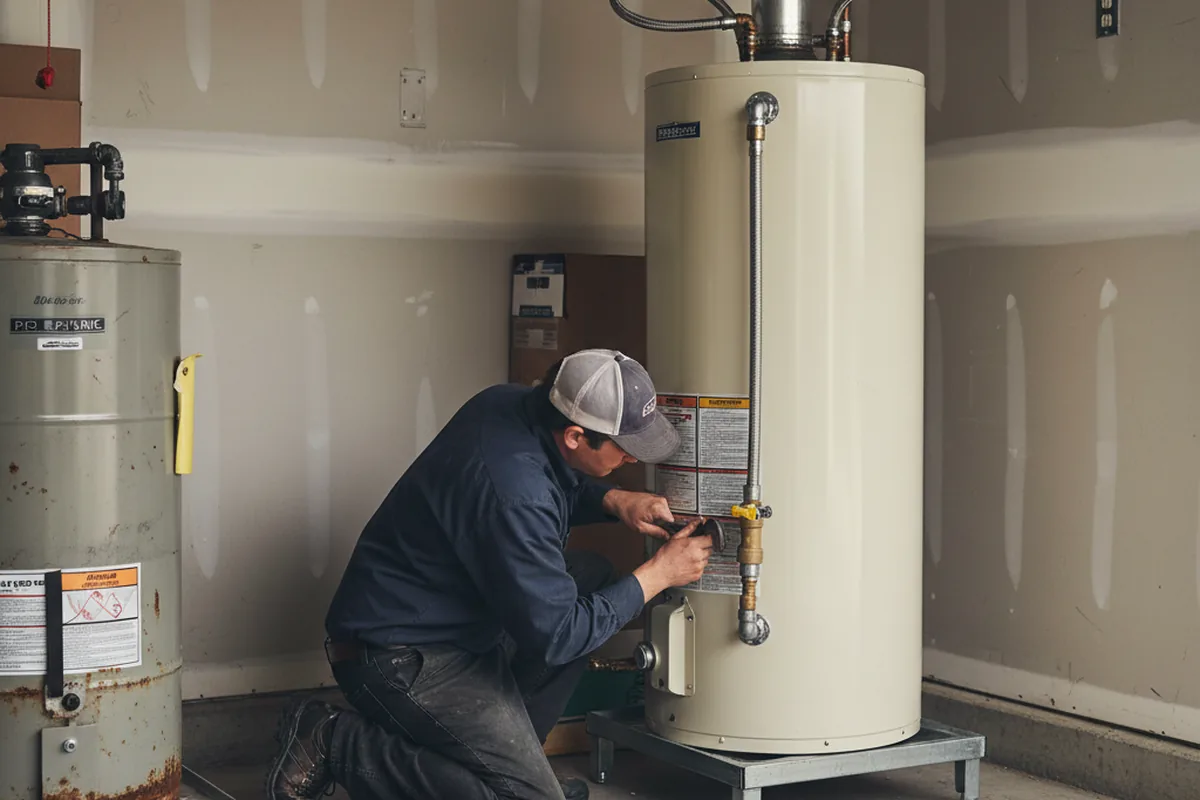 Water heater and shutoff valve replacement in Tippecanoe